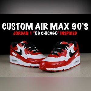 Nike Air Max 90 Red and Black Sneakers Chicago Size Women’s 8.5 / Men’s 7